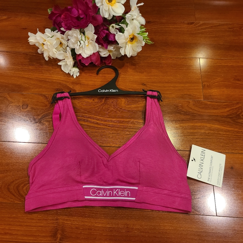 Calvin Klein Pink Lightly Lined Bralette Size Small